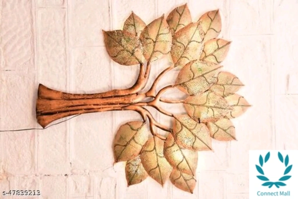 Iron 18 Leaf With Led Wall Decor - Free Size, Metal, Pack of1